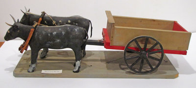 Hand Carved Reproduction of 1890's Ox Driver Beer Cart (Created by Joe Briere)