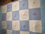 Hand sewn Blue And White Name Quilt
