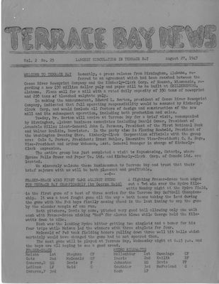 Terrace Bay News, 27 Aug 1947