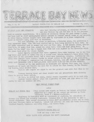 Terrace Bay News, 22 Oct 1947