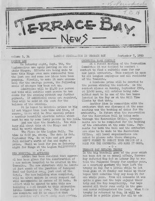 Terrace Bay News, 7 Sep 1950