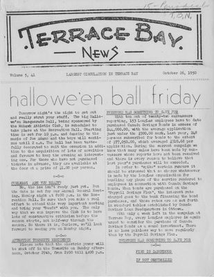 Terrace Bay News, 26 Oct 1950