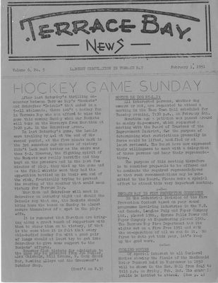 Terrace Bay News, 1 Feb 1951