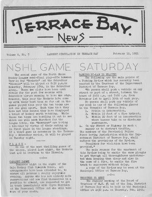 Terrace Bay News, 15 Feb 1951