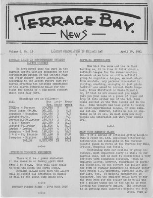 Terrace Bay News, 19 Apr 1951