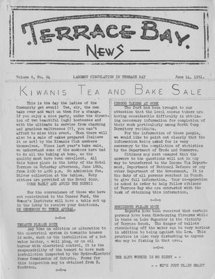 Terrace Bay News, 14 Jun 1951