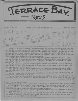 Terrace Bay News, 28 Jun 1951