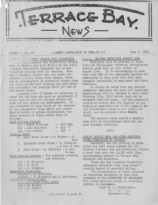 Terrace Bay News, 5 Jul 1951