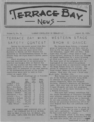 Terrace Bay News, 23 Aug 1951