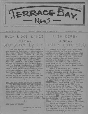 Terrace Bay News, 13 Sep 1951