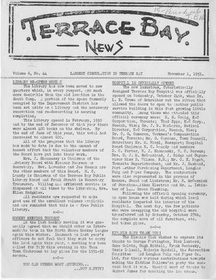 Terrace Bay News, 1 Nov 1951