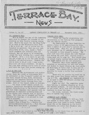 Terrace Bay News, 22 Nov 1951