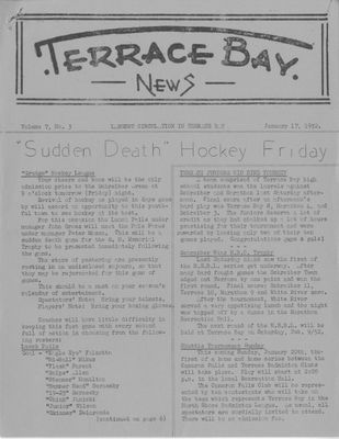 Terrace Bay News, 17 Jan 1952