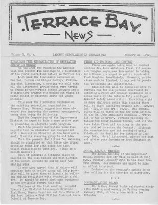 Terrace Bay News, 24 Jan 1952