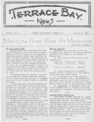 Terrace Bay News, 31 Jan 1952