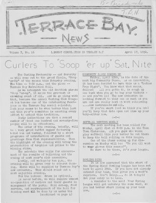 Terrace Bay News, 17 Apr 1952