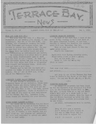 Terrace Bay News, 1 May 1952