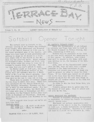 Terrace Bay News, 15 May 1952