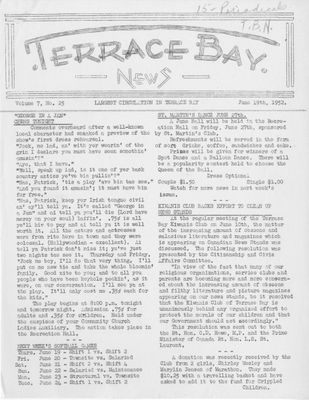 Terrace Bay News, 19 Jun 1952