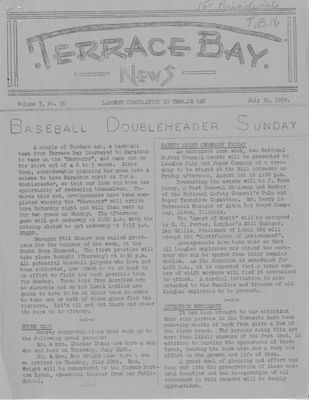 Terrace Bay News, 31 Jul 1952