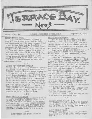 Terrace Bay News, 4 Sep 1952