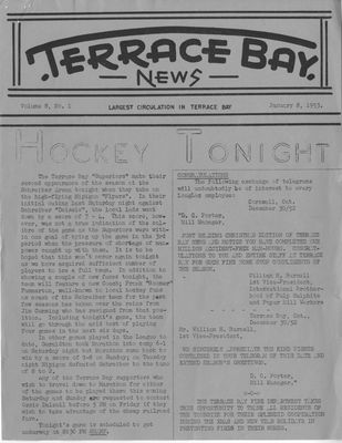 Terrace Bay News, 8 Jan 1953