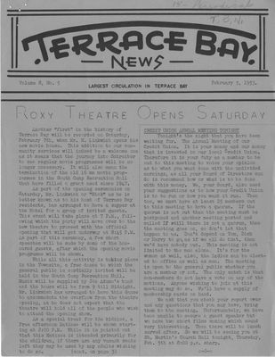 Terrace Bay News, 5 Feb 1953