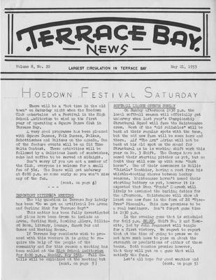 Terrace Bay News, 21 May 1953