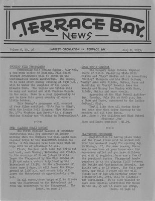 Terrace Bay News, 2 Jul 1953