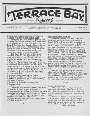 Terrace Bay News, 16 Jul 1953