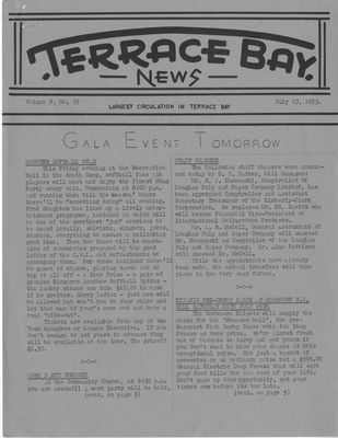 Terrace Bay News, 23 Jul 1953