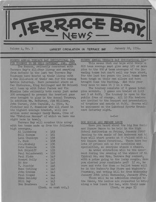 Terrace Bay News, 22 Jan 1954