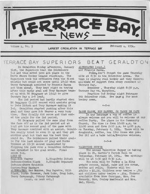 Terrace Bay News, 4 Feb 1954