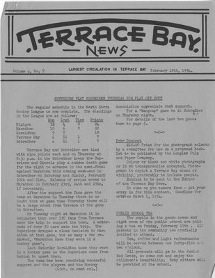 Terrace Bay News, 18 Feb 1954