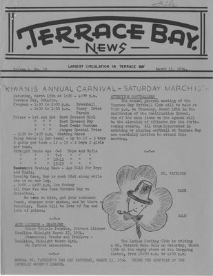 Terrace Bay News, 11 Mar 1954