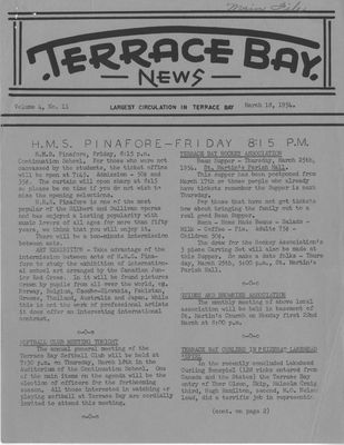 Terrace Bay News, 18 Mar 1954