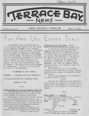 Terrace Bay News, 25 Mar 1954