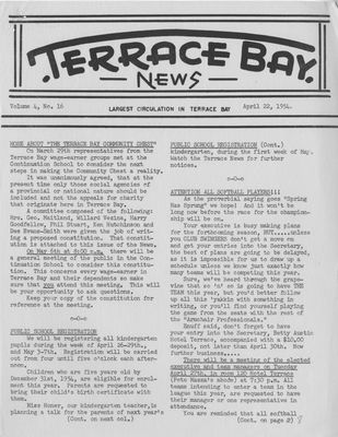 Terrace Bay News, 22 Apr 1954