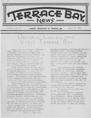 Terrace Bay News, 12 Aug 1954