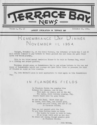 Terrace Bay News, 11 Nov 1954