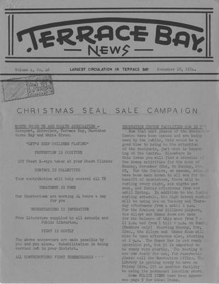 Terrace Bay News, 18 Nov 1954