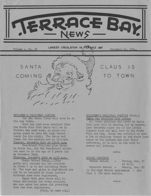 Terrace Bay News, 16 Dec 1954