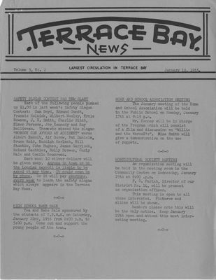 Terrace Bay News, 12 Jan 1955