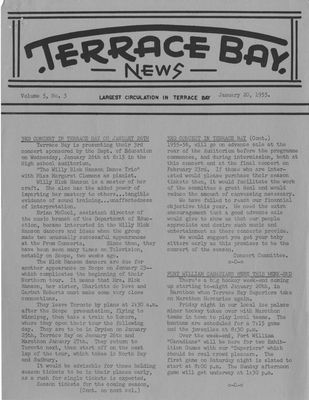 Terrace Bay News, 20 Jan 1955