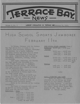 Terrace Bay News, 10 Feb 1955