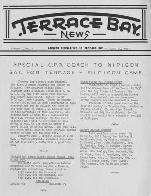 Terrace Bay News, 24 Feb 1955