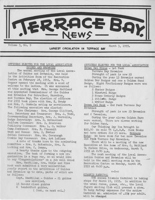 Terrace Bay News, 3 Mar 1955