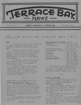 Terrace Bay News, 12 May 1955