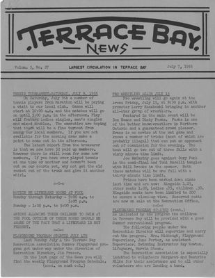 Terrace Bay News, 7 Jul 1955