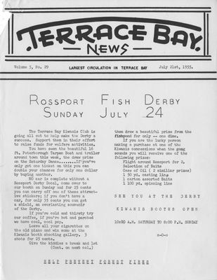 Terrace Bay News, 21 Jul 1955